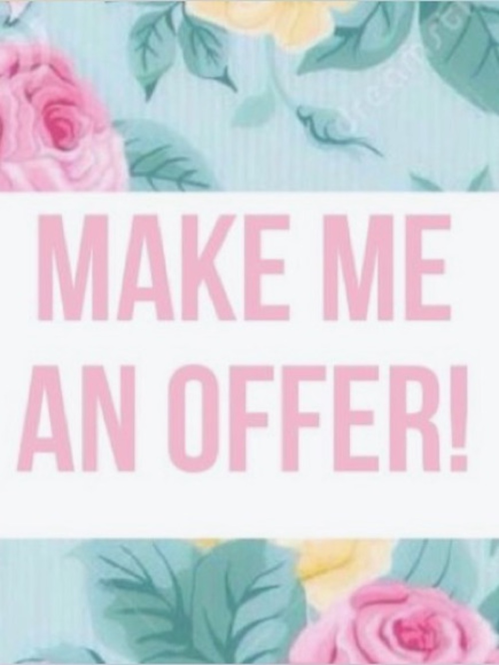 Floral 'Make Me An Offer' Graphic Sign - Pink Text